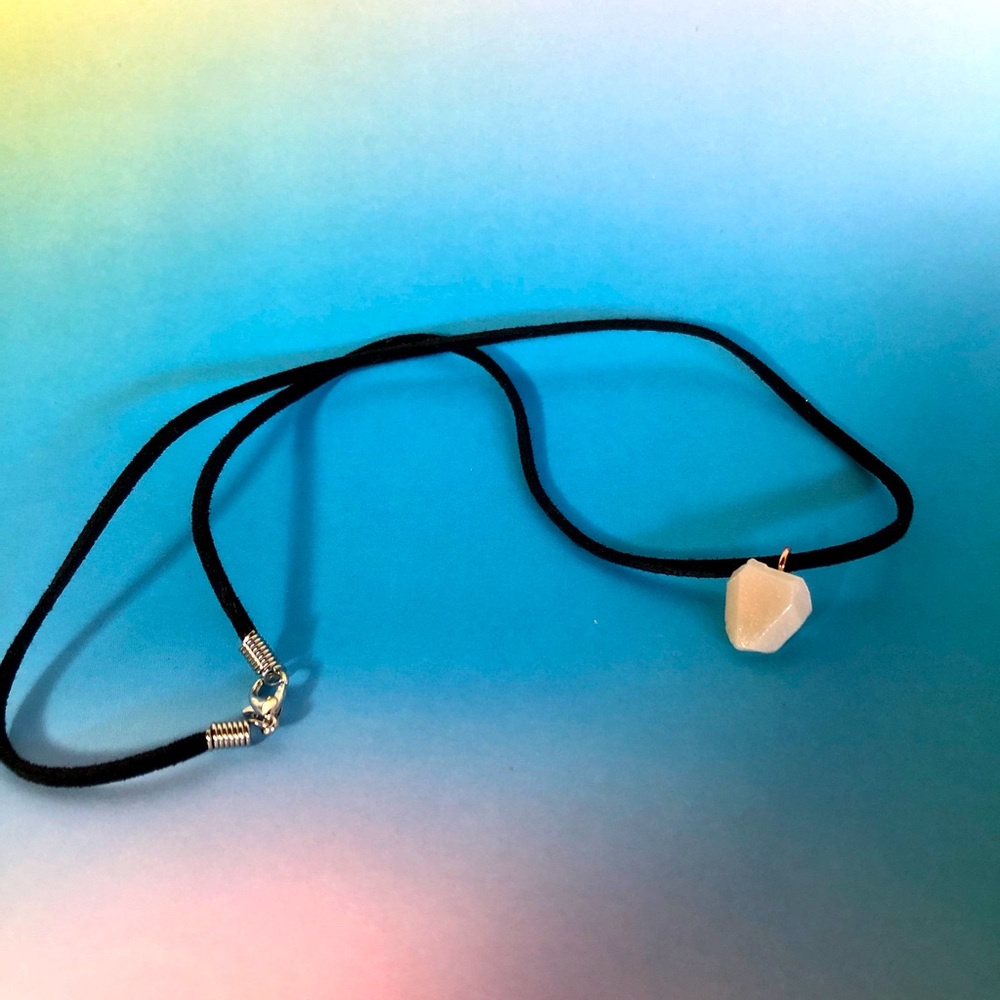 Handmade resin crystal necklace opal gem
